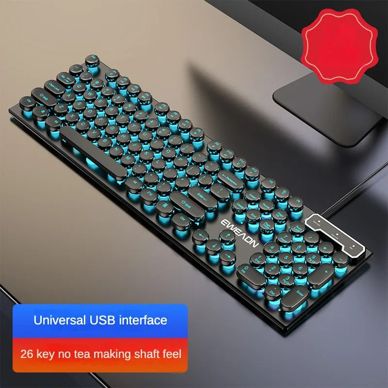 Mechanical Feel Gamer Keyboard ,Floating Button Design 104 Keys Waterproof And Dustproof Ergonomic  Wired Keyboard for Pc Gamer
