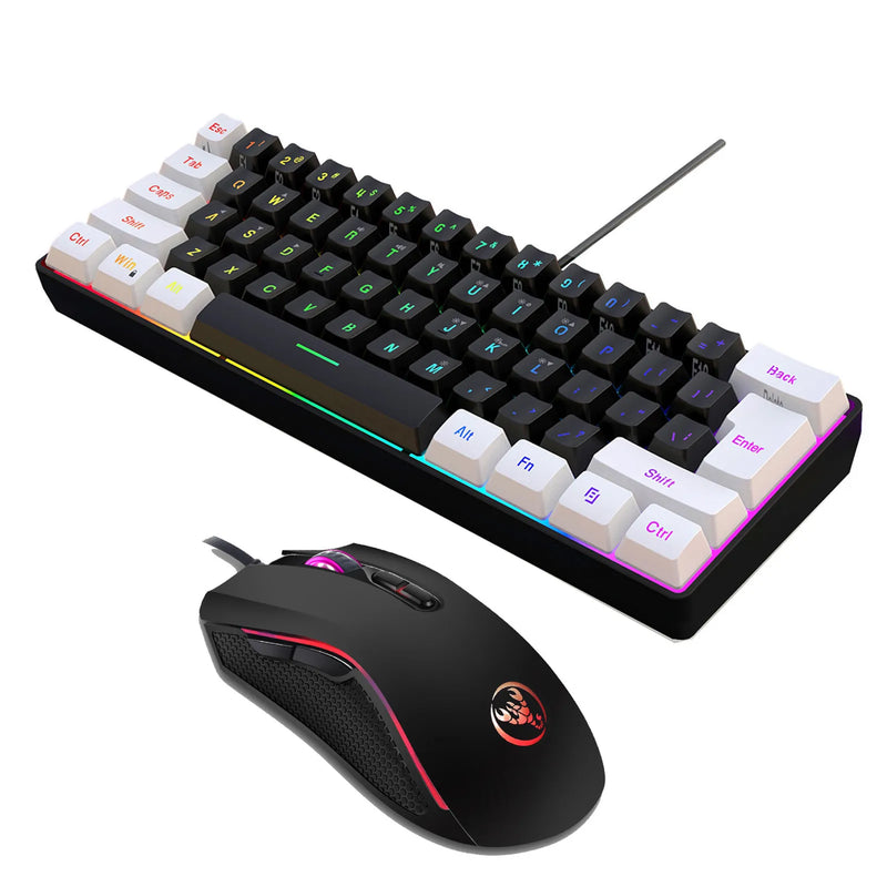 Kit de teclado e mouse RGB Backlight