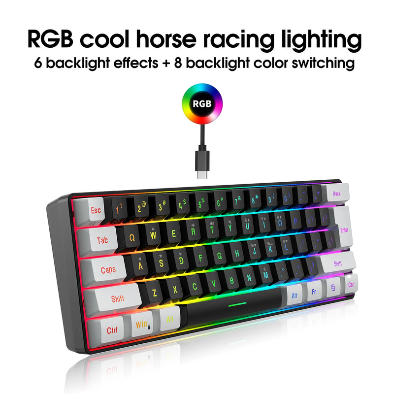 Kit de teclado e mouse RGB Backlight