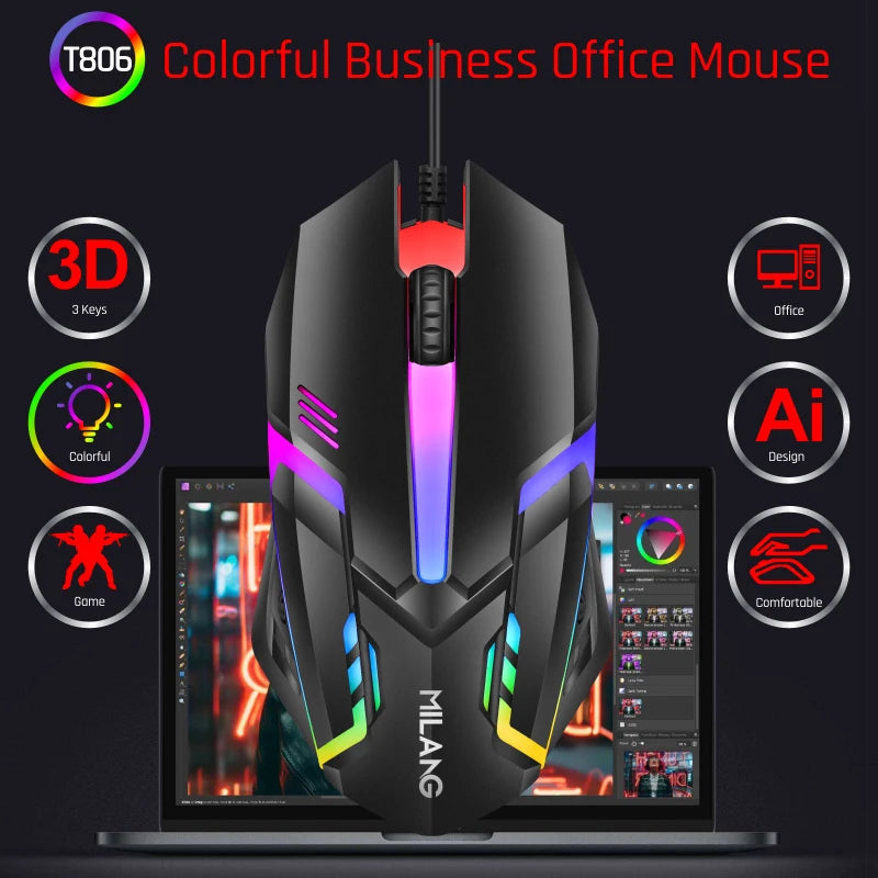 Kit AFK teclado e mouse mecânico RGB