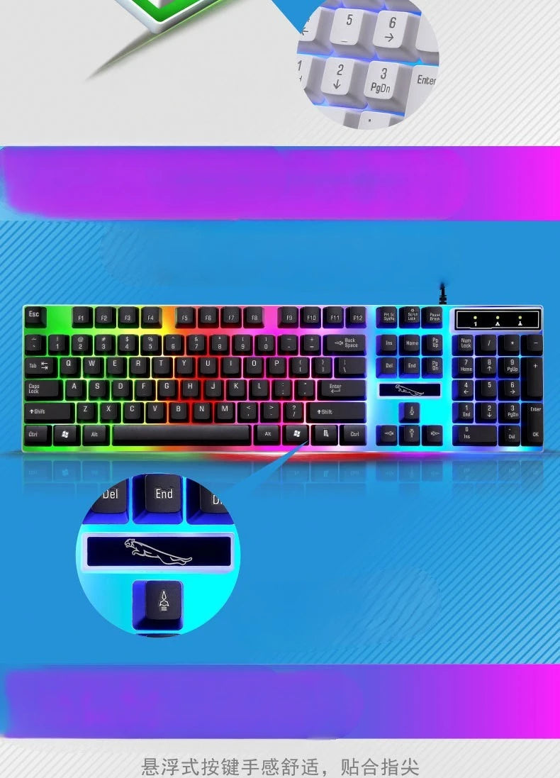 Kit teclado e mouse com fio gamer