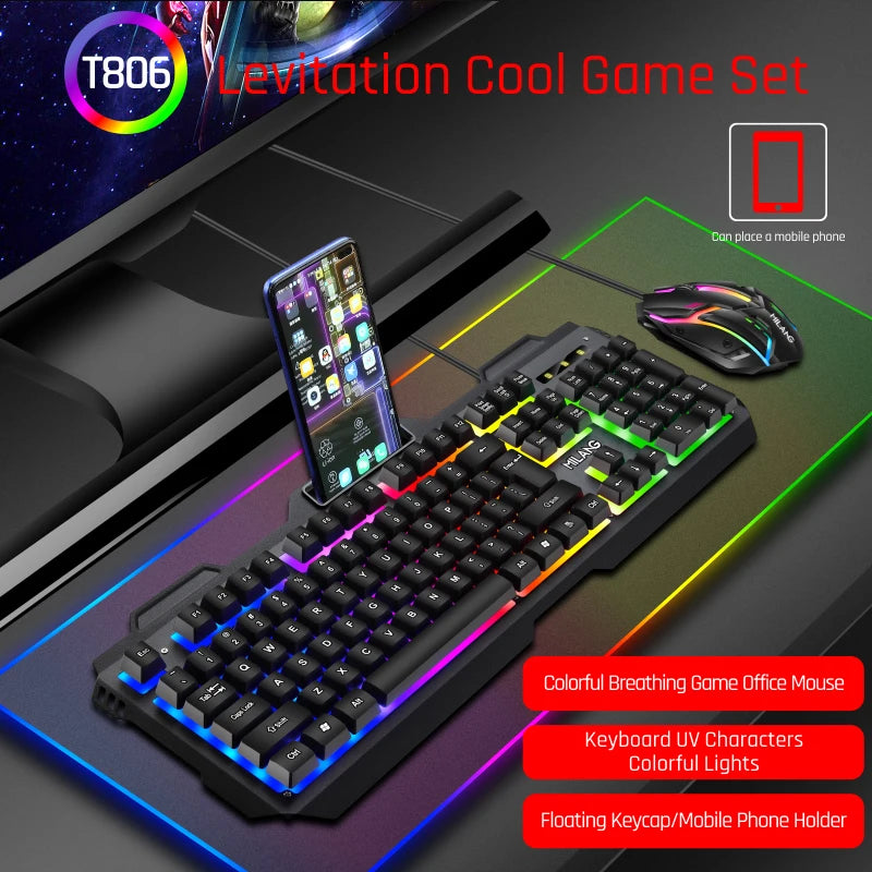 Kit AFK teclado e mouse mecânico RGB